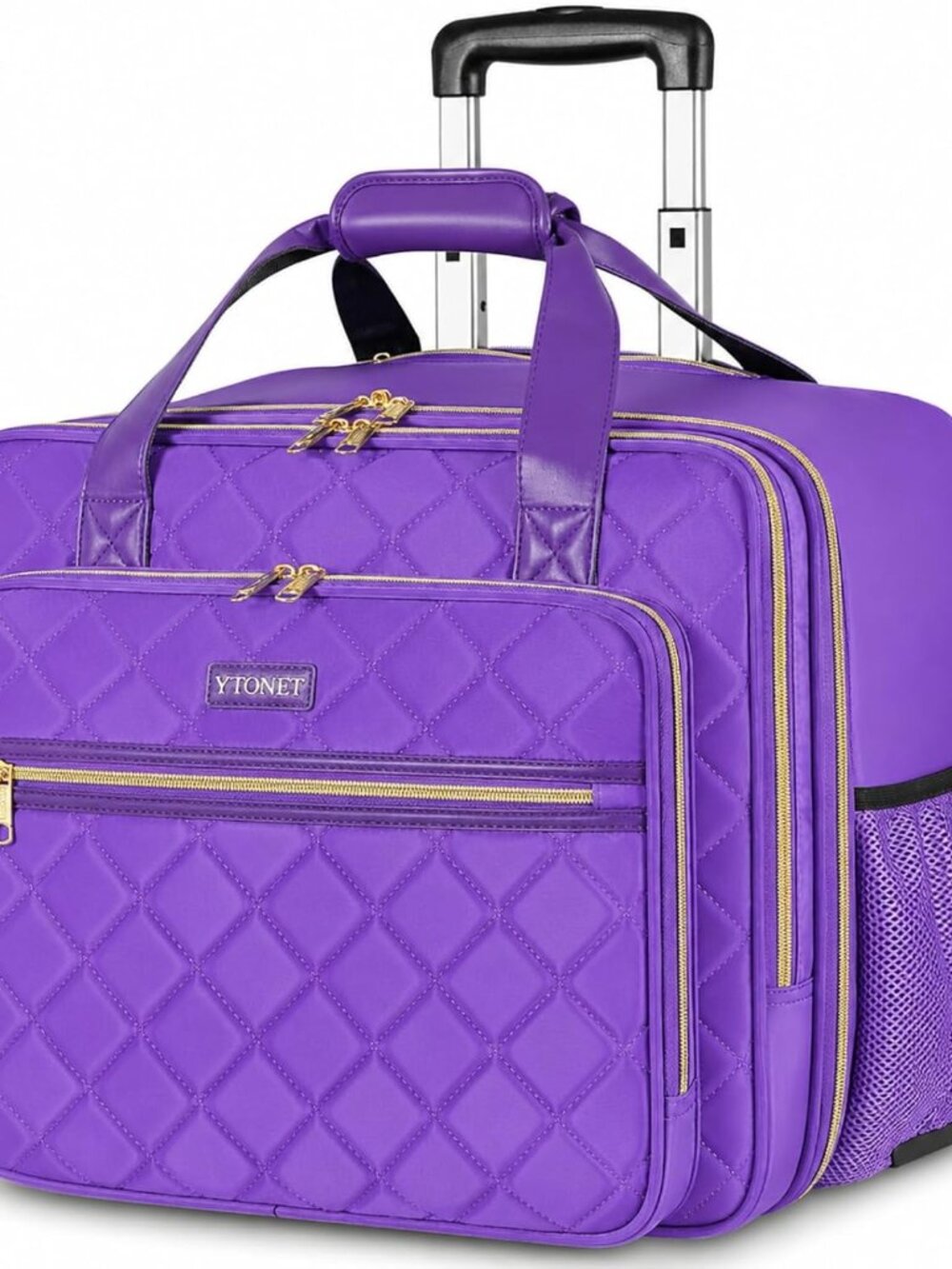 Rolling Briefcase for Women, 17.3 Inch Large Rolling Laptop Bag with Wheels, Wat